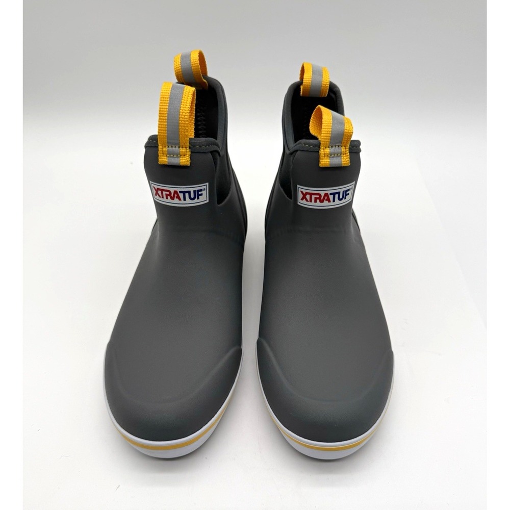 XTRATUF Men's Gray Pull-On Ankle Rain Boots Non-Marking US 7 EU 40 UK 6.5